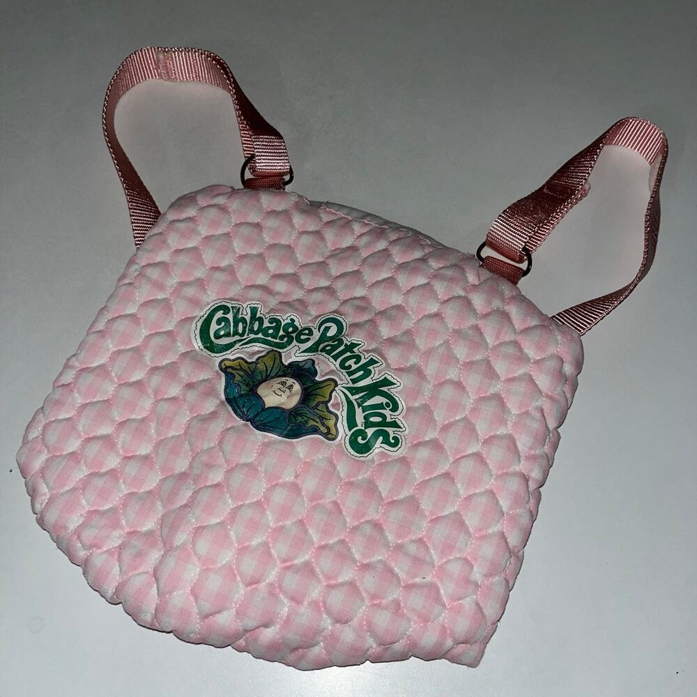 VTG Vintage 80s CPK Cabbage Patch Kids Pink Quilted Doll Carrier Backpack (0726)